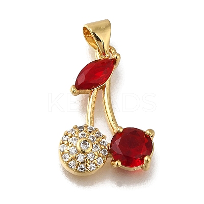 Rack Plating Brass Micro Pave Cubic Zirconia Pendants KK-G500-29G-02-1