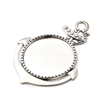 Tibetan Style Zinc Alloy Anchor Pendant Cabochons Settings TIBEP-R334-258AS-RS-1