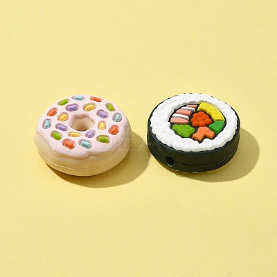 5Pcs 5 Styles Food Grade Eco-Friendly Silicone Focal Beads SIL-FS0001-04-1