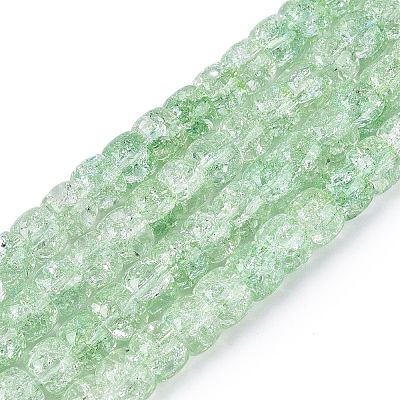 Crackle Transparent Glass Beads Strands GLAA-N069-03A-04-1