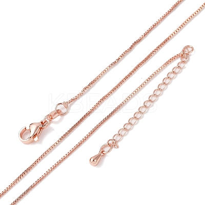 Brass Box Chain Necklaces for Women NJEW-D302-42RG-1