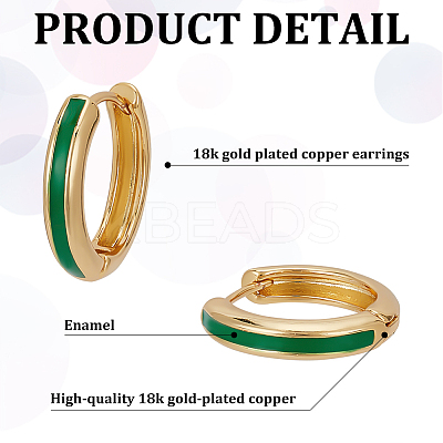 6 Pairs 6 Colors Real 18K Gold Plated Brass Huggie Hoop Earrings EJEW-AN0004-67-1