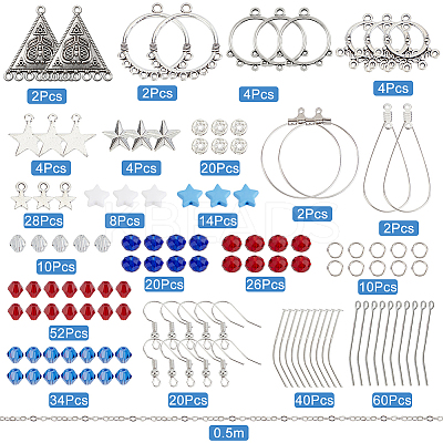 DIY Independance Day Theme Chandelier Earring Making Kit DIY-SC0018-41-1
