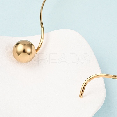 201 Stainless Steel Ball Charm Rigid Choker Necklaces for Women NJEW-Z098-05G-1