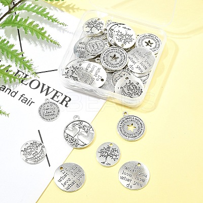 50Pcs Tibetan Style Alloy Pendants TIBE-FS0003-25-RS-1