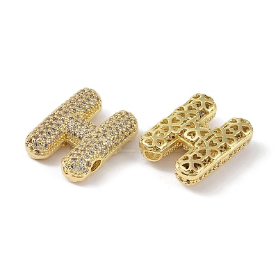 Brass Micro Pave Clear Cubic Zirconia Pendants KK-Z041-01G-H-1