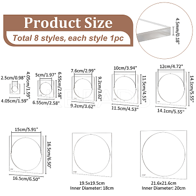 Transparent Acrylic Sewing Measuring Tool Set AJEW-WH0554-09A-1