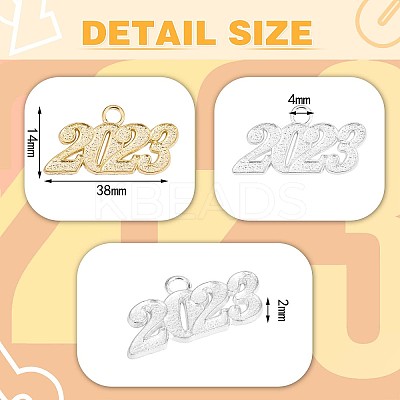 50 Pieces 2023 Year Charms Pendants Tassel Graduation Charm Pendant Mixed Color for Jewelry Necklace Bracelet Earring Making Crafts JX271A-1