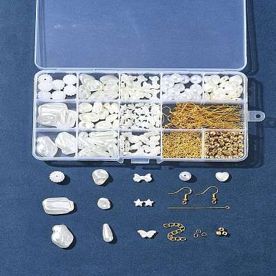 DIY Brass & ABS Plastic Imitation Pearl Earrings Making Kits DIY-FS0007-97-1
