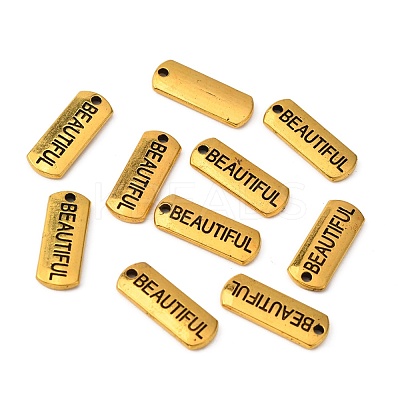 Tibetan Style Alloy Rectangle with Word Beautiful Pendants TIBEP-Q043-063AG-RS-1