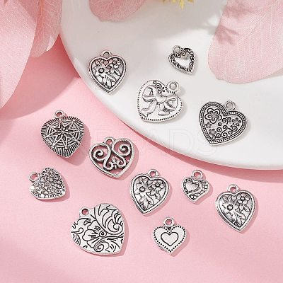 50Pcs 10 Style Tibetan Style Alloy Pendants FIND-CJ0001-16-1