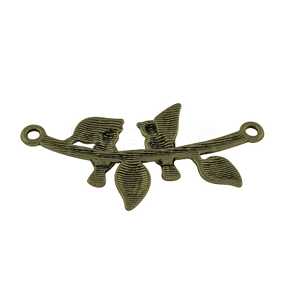 Bird & Branch Tibetan Style Alloy Pendants TIBEP-R338-39AS-RS-1