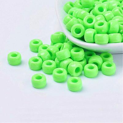Opaque Acrylic European Large Hole Beads PL338-8-1