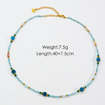 Handmade Natual Pearl & Natural Apatite & Shell Beaded Necklaces XL1709-15-1
