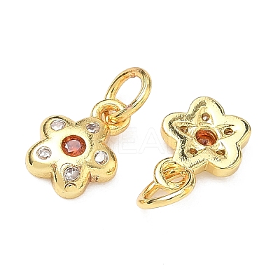 Brass Micro Pave Cubic Zirconia Pendants KK-P348-05G-03-1