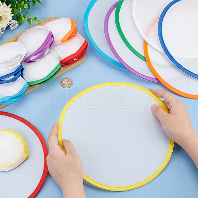 32Pcs 8 Colors Nylon Foldable Flying Disc or Fan with Storage Bag Assortment AJEW-BC0007-30A-1