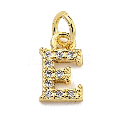 Initial Letter Brass with Cubic Zirconia Charms KK-Q814-26E-G-1
