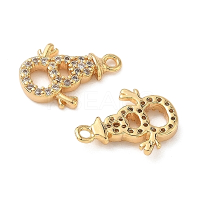 Christmas Brass Micro Pave Clear Cubic Zirconia Charms KK-B160-41G-01-1