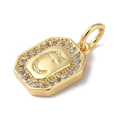 Real 18K Gold Plated Brass Micro Pave Clear Cubic Zirconia Pendants KK-L216-002G-C-1