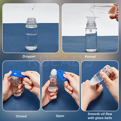 Transparent Glass Roller Ball Bottles AJEW-BC0007-34-1