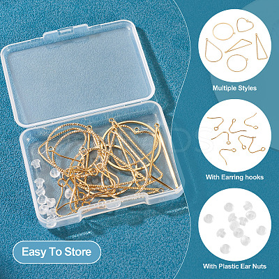 DIY Heart Triangle Teardrop Brass Dangle Earring Making Kits DIY-TA0012-94-1