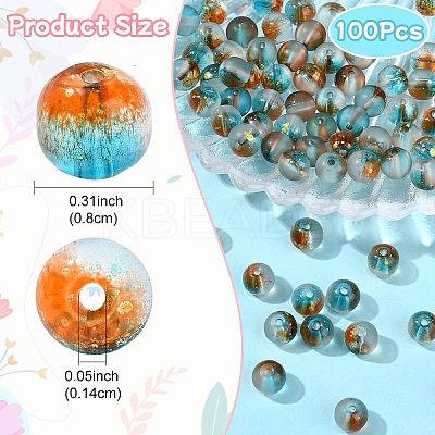 100Pcs Frosted Baking Paint Glass Beads DGLA-YW0001-36J-1