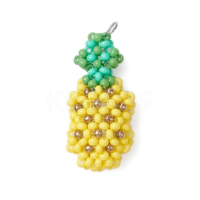 Seed Beads Beaded Charms PALLOY-MZ00338-1