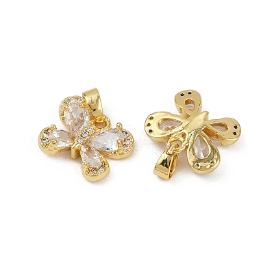 Brass Micro Pave Cubic Zirconia Charms KK-N254-229G-02-1