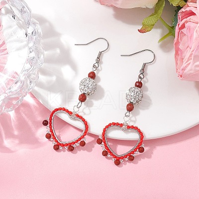 304 Stainless Steel Linking Ring Dangle Earring EJEW-MZ00133-1