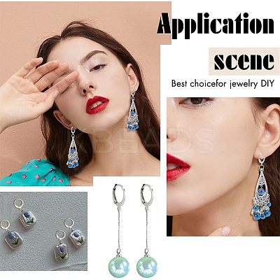 120Pcs 2 Style 304 Stainless Steel Leverback Earring Findings STAS-NB0001-54-1