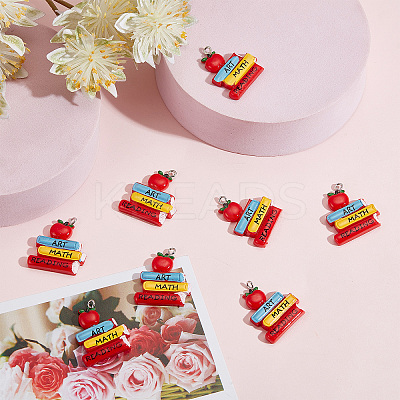 25Pcs Opaque Resin Pendants for Teachers' Day RESI-SC0002-42-1