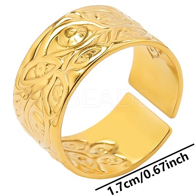 Minimalist Evil Eye 304 Stainless Steel Cuff Rings TI9605-2-1