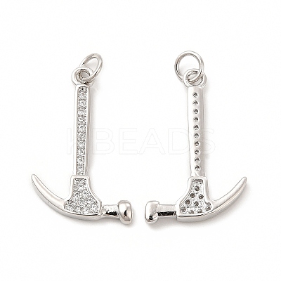 Rack Plating Brass Micro Pave Cubic Zirconia Tool Pendants KK-I699-15P-1