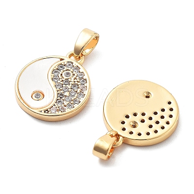Brass Micro Pave Cubic Zirconia Charms KK-L222-015G-1