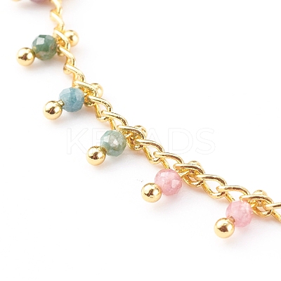 Natural Multicolor Tourmaline Pendant Necklaces NJEW-JN03340-1