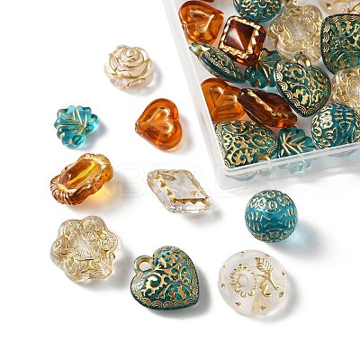 50Pcs 10 Styles Acrylic Beads OACR-FP0001-14-1