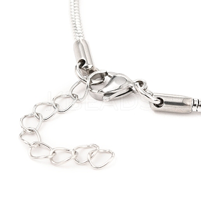 Tarnish Resistant Unisex 304 Stainless Steel Round Snake Chain Bracelets LS-BJEW-H541-02B-P-1