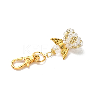 Angel Glass & Alloy Pendant Decorations HJEW-MZ00360-06-1