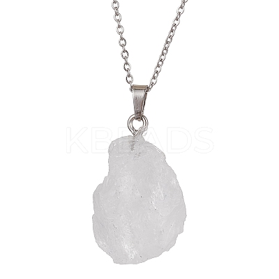 Natural Quartz Crystal Nugget Pendant Necklaces NJEW-JN04507-05-1