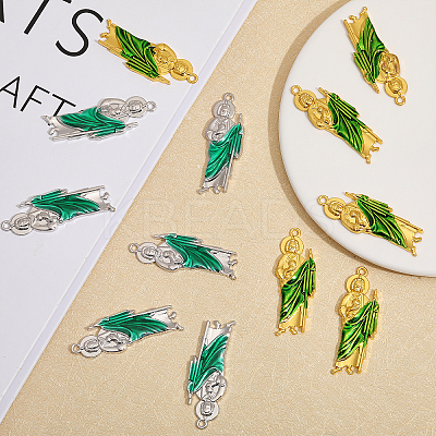 12Pcs 2 Colors Alloy Enamel Big Pendants ENAM-CA0001-54-1