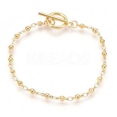 Ion Plating(IP) 304 Stainless Steel Link Chain Bracelets BJEW-P237-29G-1
