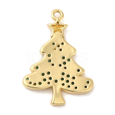 Rack Plating Brass Pave Cubic Zirconia Pendants KK-R150-08G-01-1
