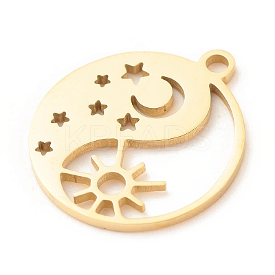 201 Stainless Steel Pendants STAS-G258-05G-1