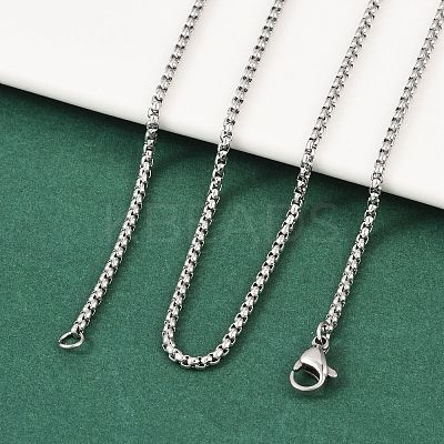 Tarnish Resistant 304 Stainless Steel Venetian Chain Necklace Making STAS-A028-N032P-1