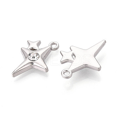 Rack Plating Alloy Crystal Rhinestone Pendants PALLOY-T091-37P-1
