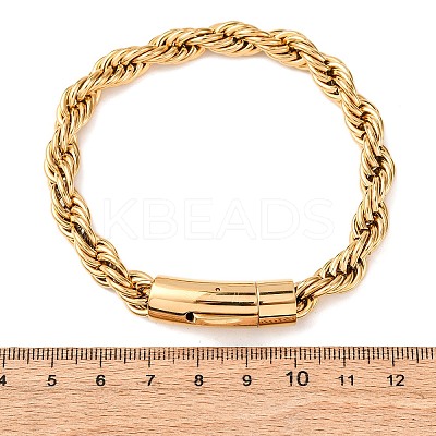 304 Stainless Steel Rope Chain Bracelets for Men Women BJEW-C124-03A-G-1