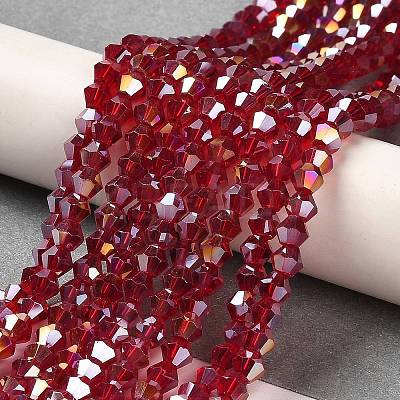 Transparent Electroplate Glass Beads Strands LS-GLAA-F029-4mm-A27-1
