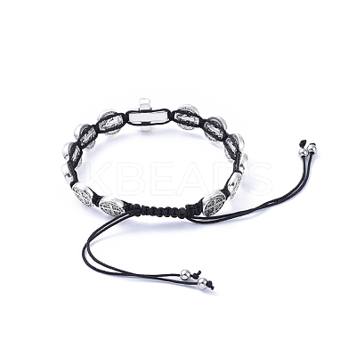 Adjustable Nylon Thread Braided Bead Bracelets BJEW-JB05177-01-1