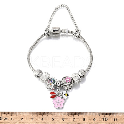 Alloy Enamel European Beads Charm Bracelets BJEW-F495-16P-1