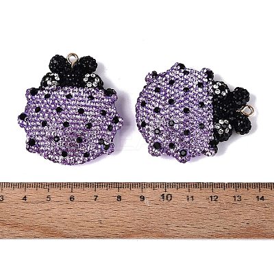 Handmade Polymer Clay & Rhinestone Big Pendants FIND-Q123-01F-1